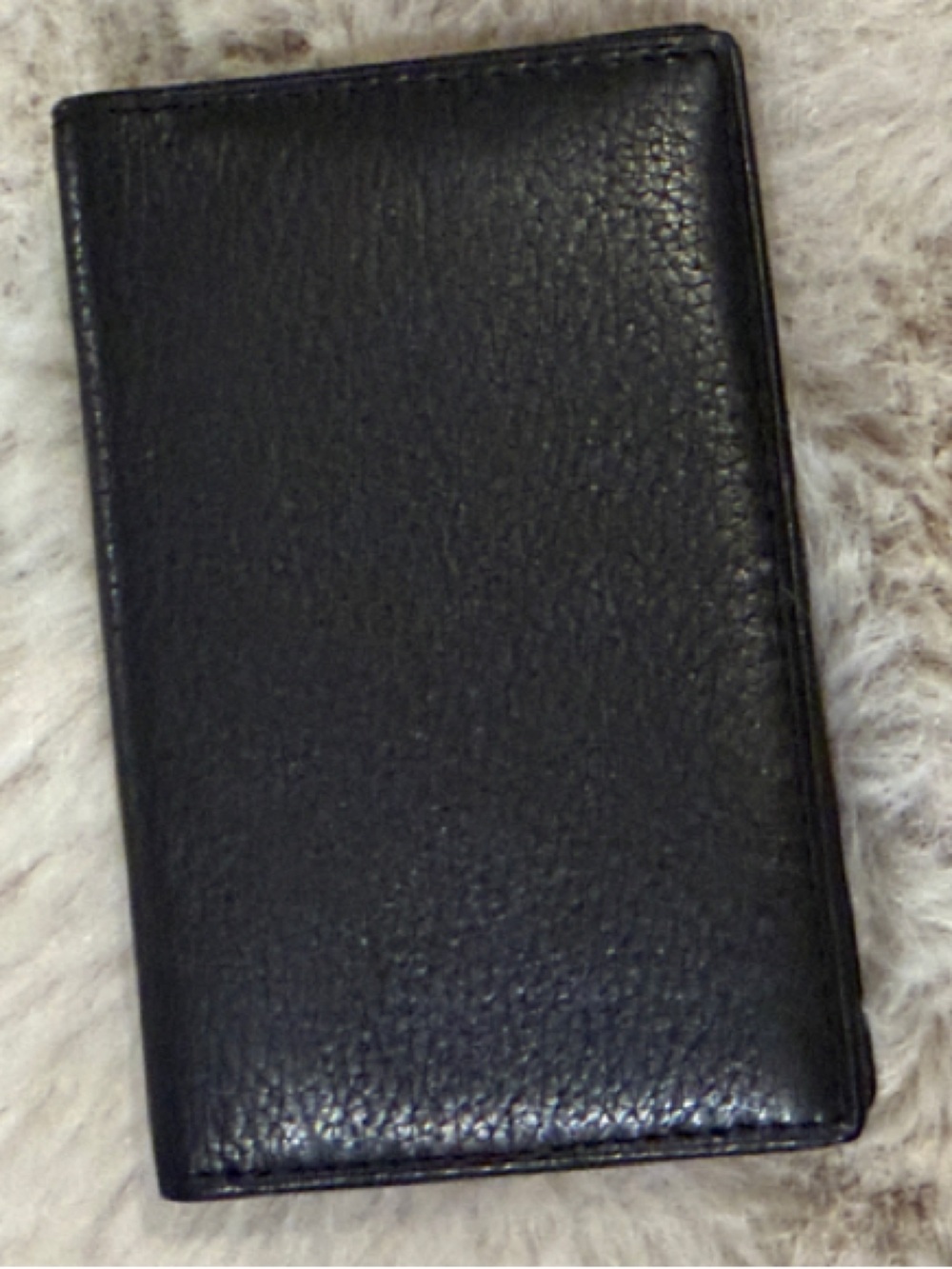 Mosaic Slim Black Leather Card Wallet for Men